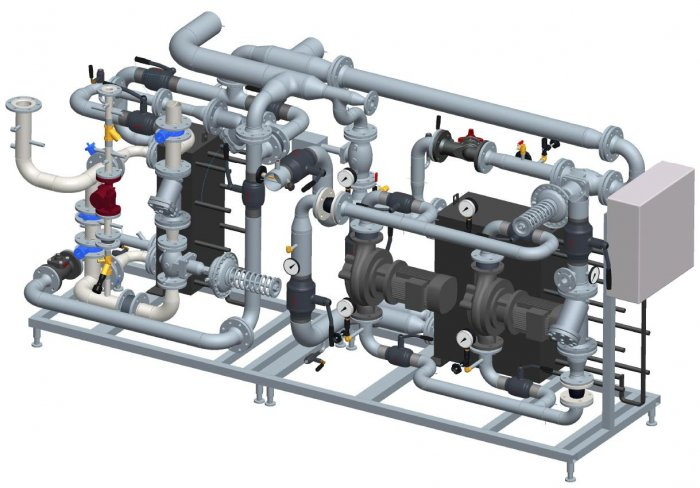 Итп что это. Блочный тепловой пункт Danfoss. Блочный итп Данфосс. Тепловой пункт Данфосс. Блочный тепловой пункт ГВС Данфосс.